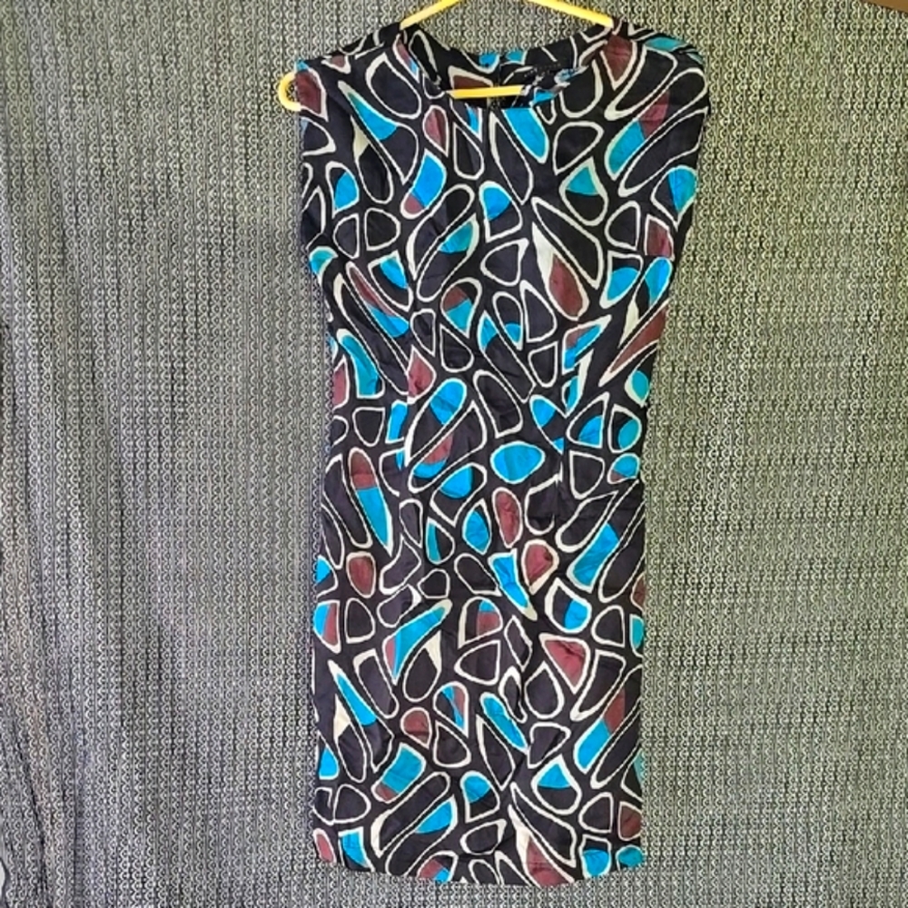 Stylish Multicolor Patterned Dress Size 10